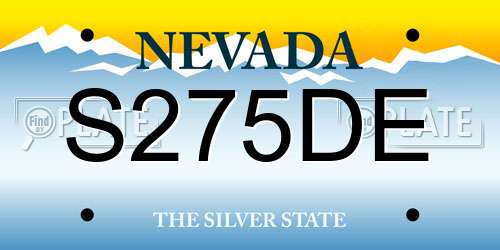 S275DE Nevada License Plate