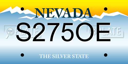 S275OE Nevada License Plate
