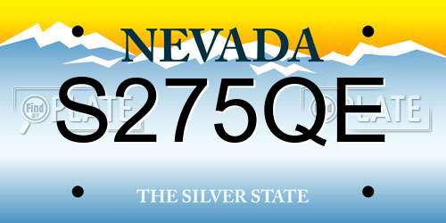 S275QE Nevada License Plate