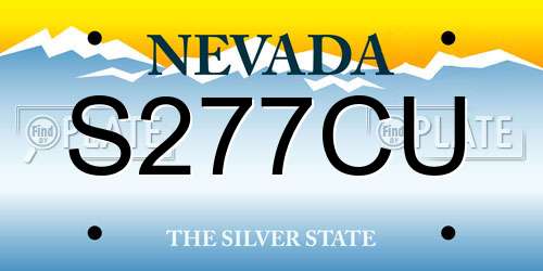 S277CU Nevada License Plate