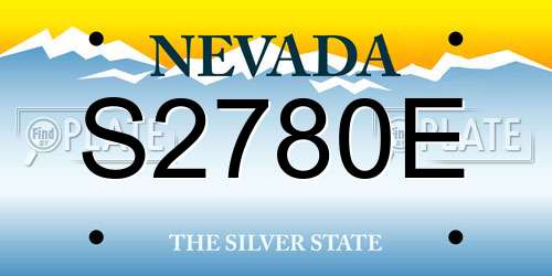 S2780E Nevada License Plate