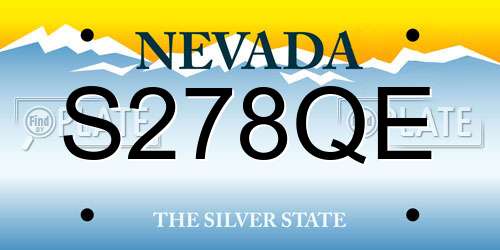 S278QE Nevada License Plate
