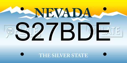 S27BDE Nevada License Plate