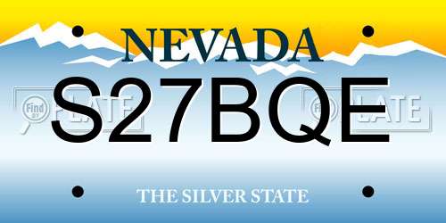 S27BQE Nevada License Plate