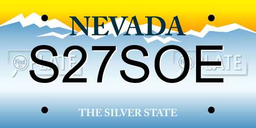 S27SOE Nevada License Plate