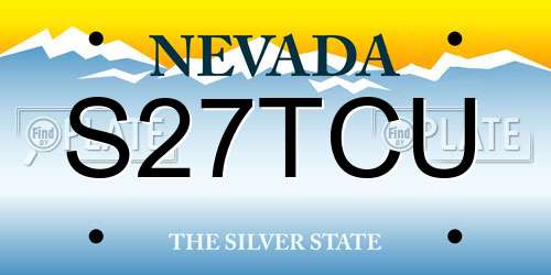 S27TCU Nevada License Plate