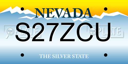 S27ZCU Nevada License Plate