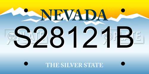 S28121B Nevada License Plate