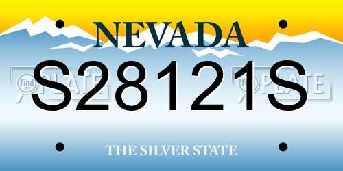 S28121S Nevada License Plate