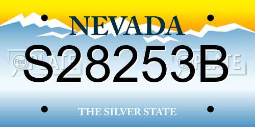 S28253B Nevada License Plate