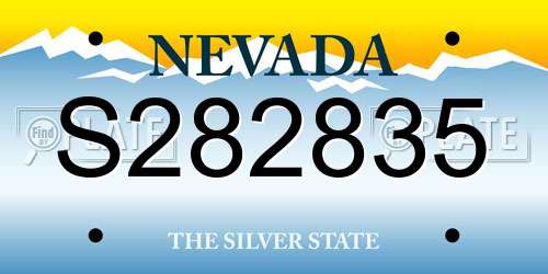 S282835 Nevada License Plate