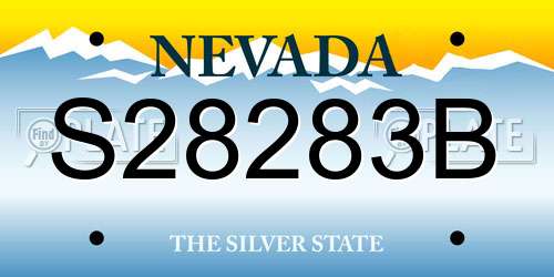 S28283B Nevada License Plate