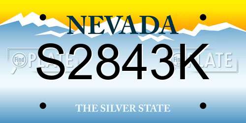 S2843K Nevada License Plate