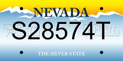 S28574T Nevada License Plate