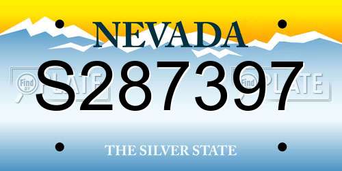 S287397 Nevada License Plate