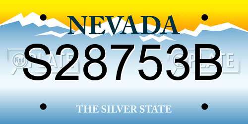 S28753B Nevada License Plate