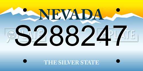 S288247 Nevada License Plate