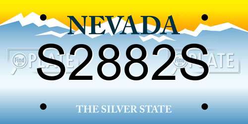 S2882S Nevada License Plate
