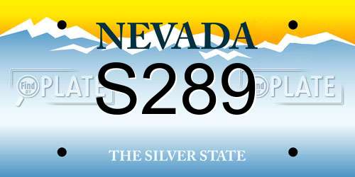 S289 Nevada License Plate