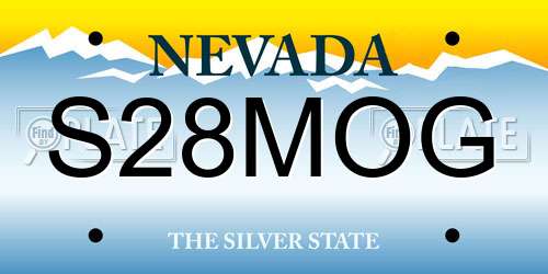 S28MOG Nevada License Plate