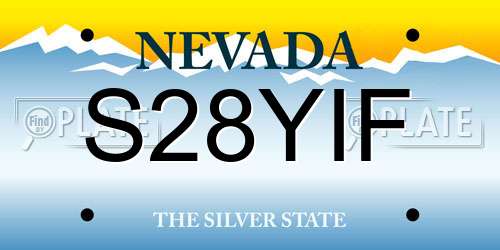 S28YIF Nevada License Plate