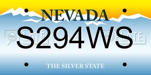 S294WS Nevada License Plate