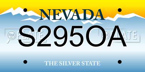 S295OA Nevada License Plate