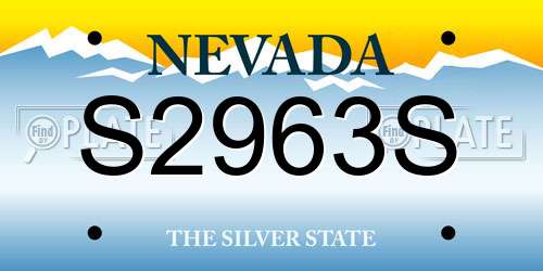 S2963S Nevada License Plate