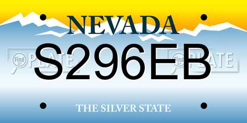S296EB Nevada License Plate