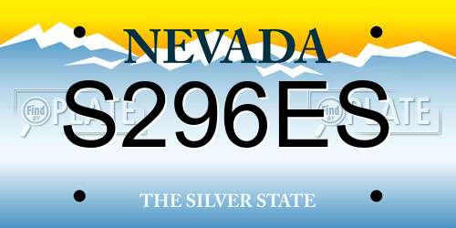 S296ES Nevada License Plate
