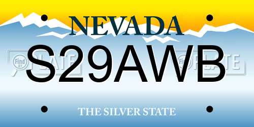 S29AWB Nevada License Plate