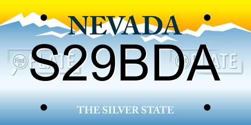 S29BDA Nevada License Plate