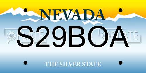 S29BOA Nevada License Plate