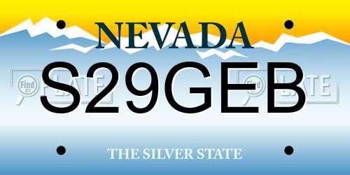 S29GEB Nevada License Plate