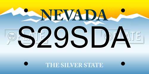 S29SDA Nevada License Plate