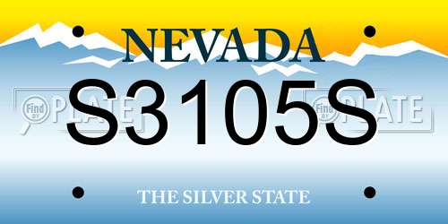S3105S Nevada License Plate