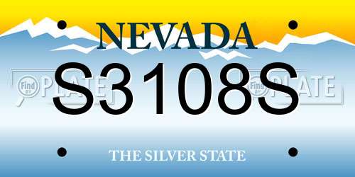 S3108S Nevada License Plate