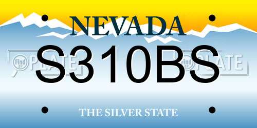 S310BS Nevada License Plate