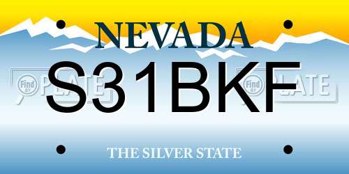 S31BKF Nevada License Plate