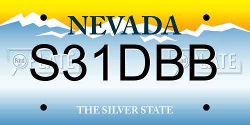 S31DBB Nevada License Plate