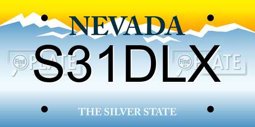 S31DLX Nevada License Plate
