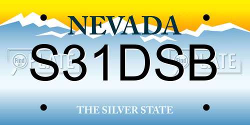 S31DSB Nevada License Plate