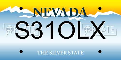 S31OLX Nevada License Plate
