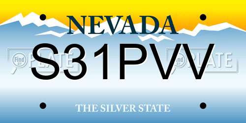 S31PVV Nevada License Plate