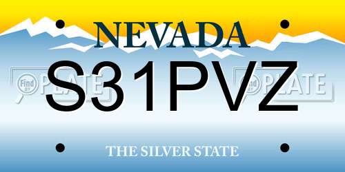 S31PVZ Nevada License Plate