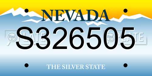 S326505 Nevada License Plate