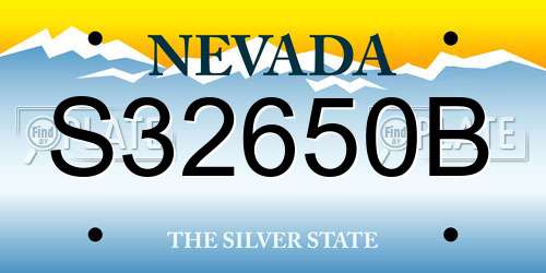 S32650B Nevada License Plate