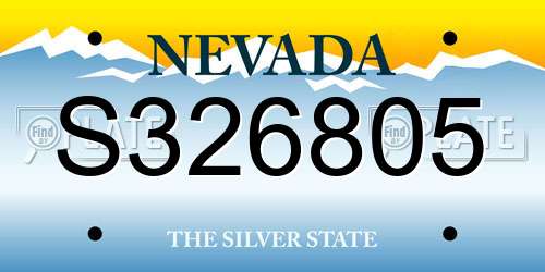 S326805 Nevada License Plate