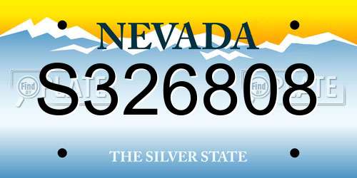 S326808 Nevada License Plate
