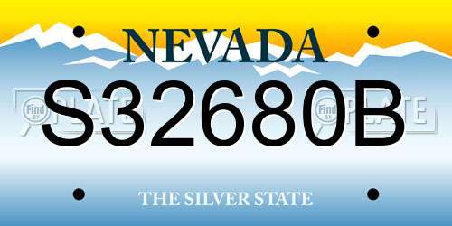 S32680B Nevada License Plate